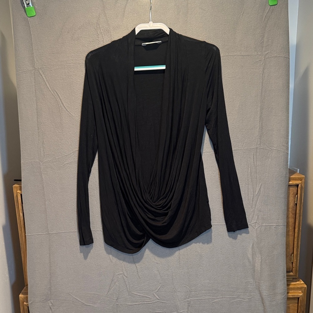 Kindred Bravely Black Drape Front Nursing and Skin to Skin Blouse